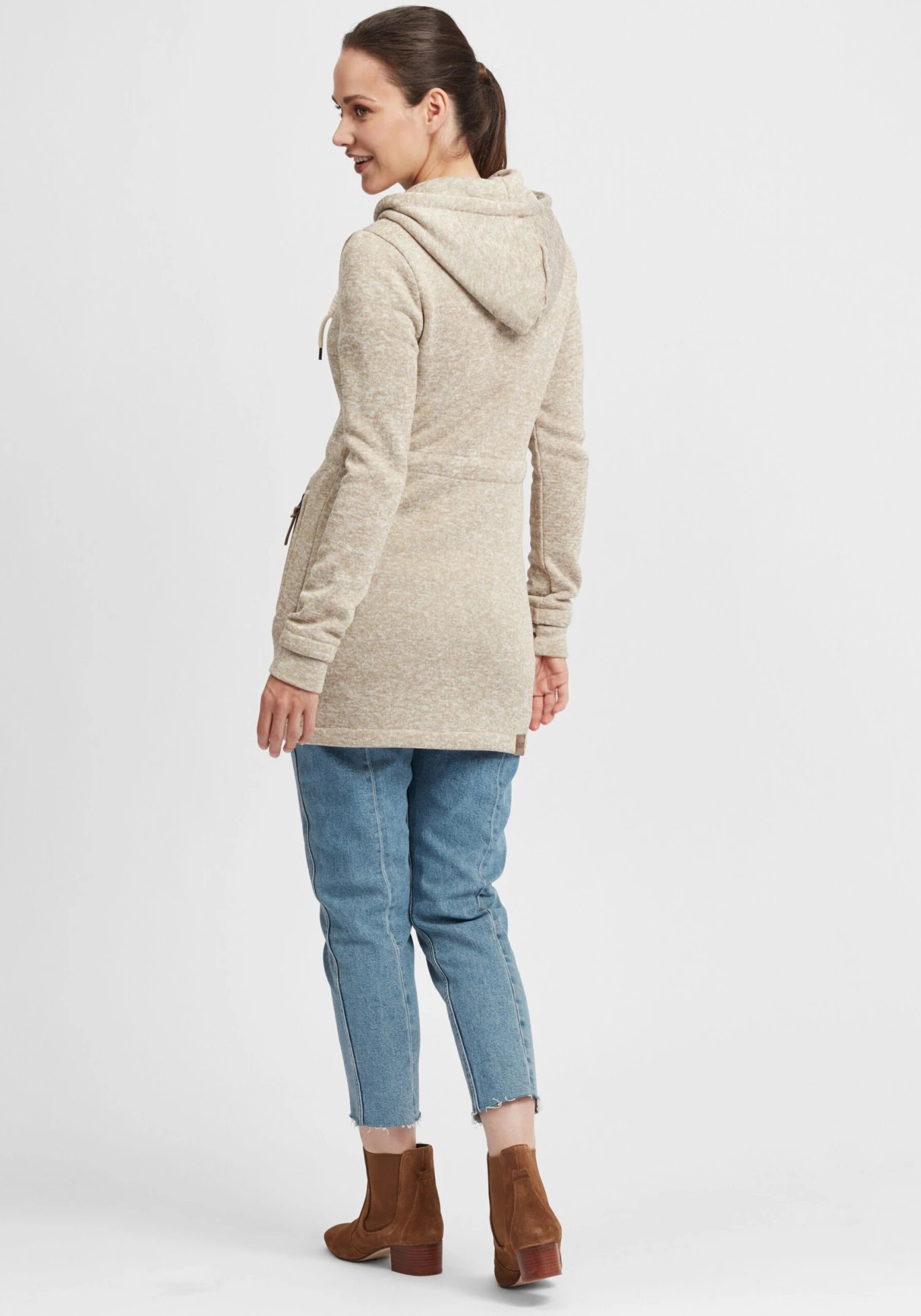 OXMO Sweatvesten Sweatvest Thora Dames Sand - Afbeelding 4