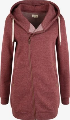OXMO Sweatvesten Sweatvest Vicky Zip Hood Long Dames Rood