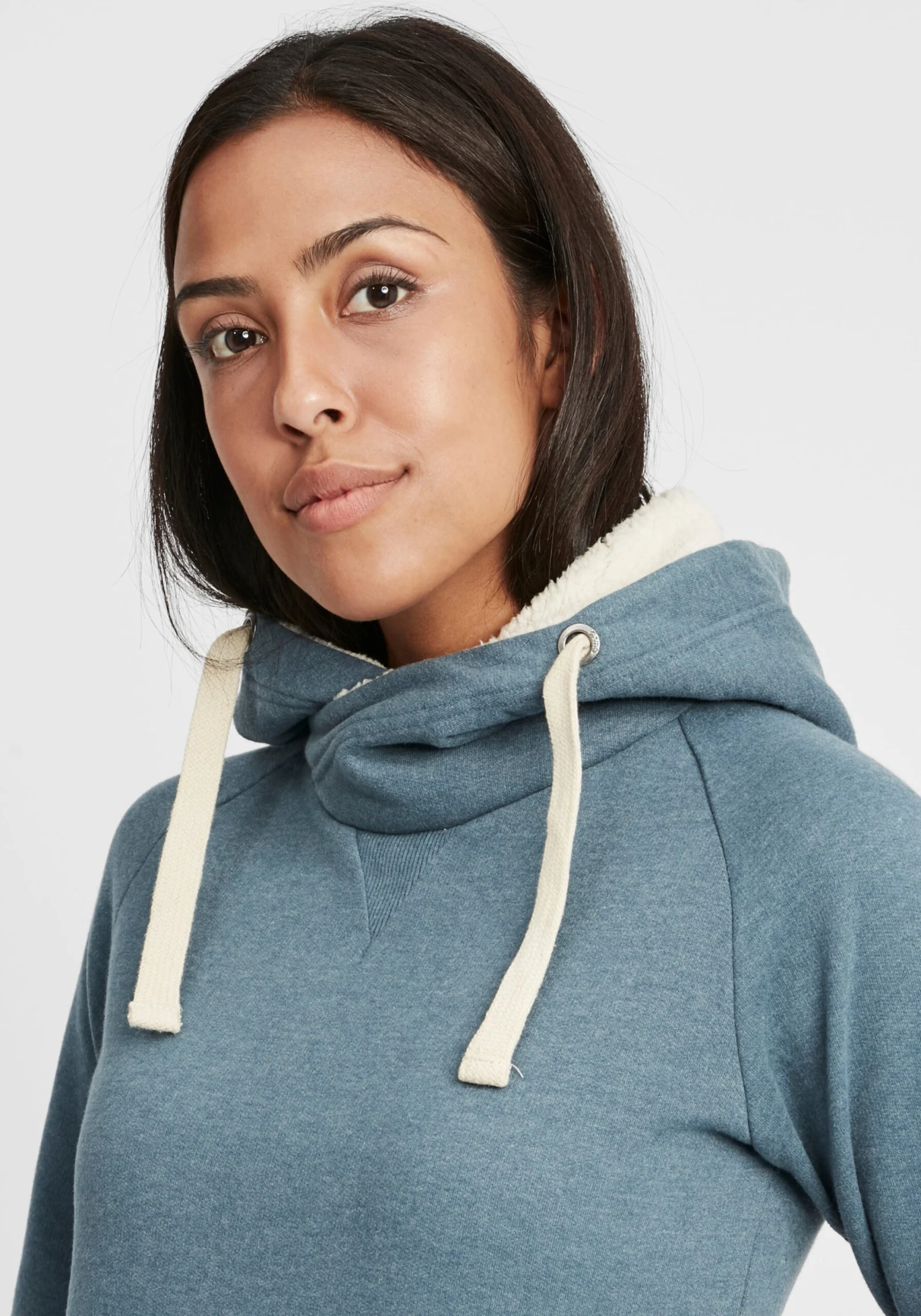 OXMO Hoodies Sweatshirt Julia Pile Dames Blauw / Lichtblauw - Afbeelding 5