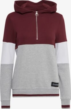 OXMO Hoodies Sweatshirt Omara Dames Grijs Gemêleerd / Wijnrood