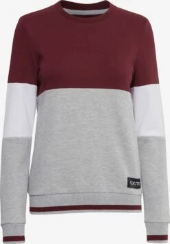 OXMO Sweatshirts Sweatshirt Omaya Dames Grijs Gemêleerd / Wijnrood