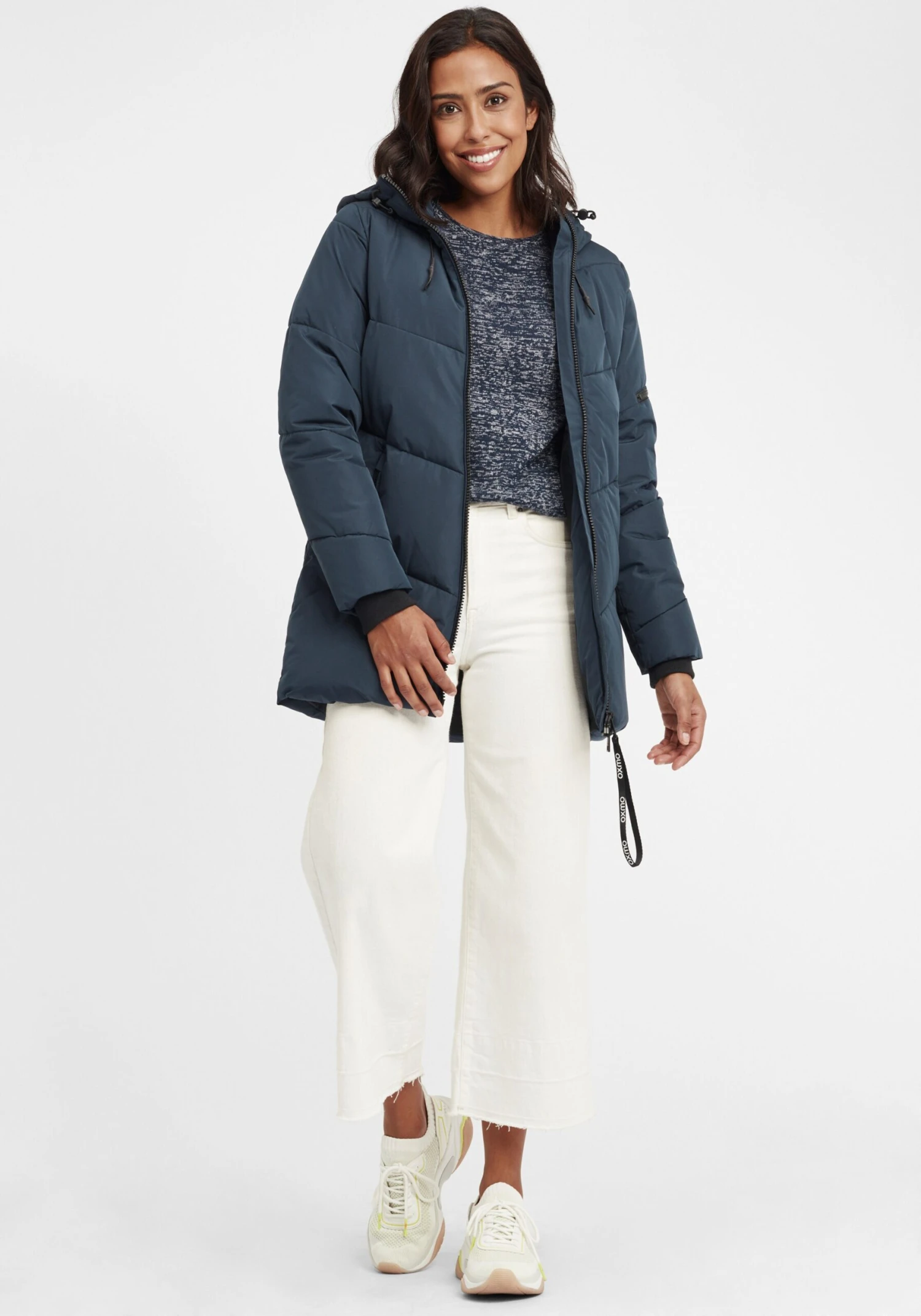 OXMO Wintermantels Wintermantel Junchen Dames Blauw - Afbeelding 3