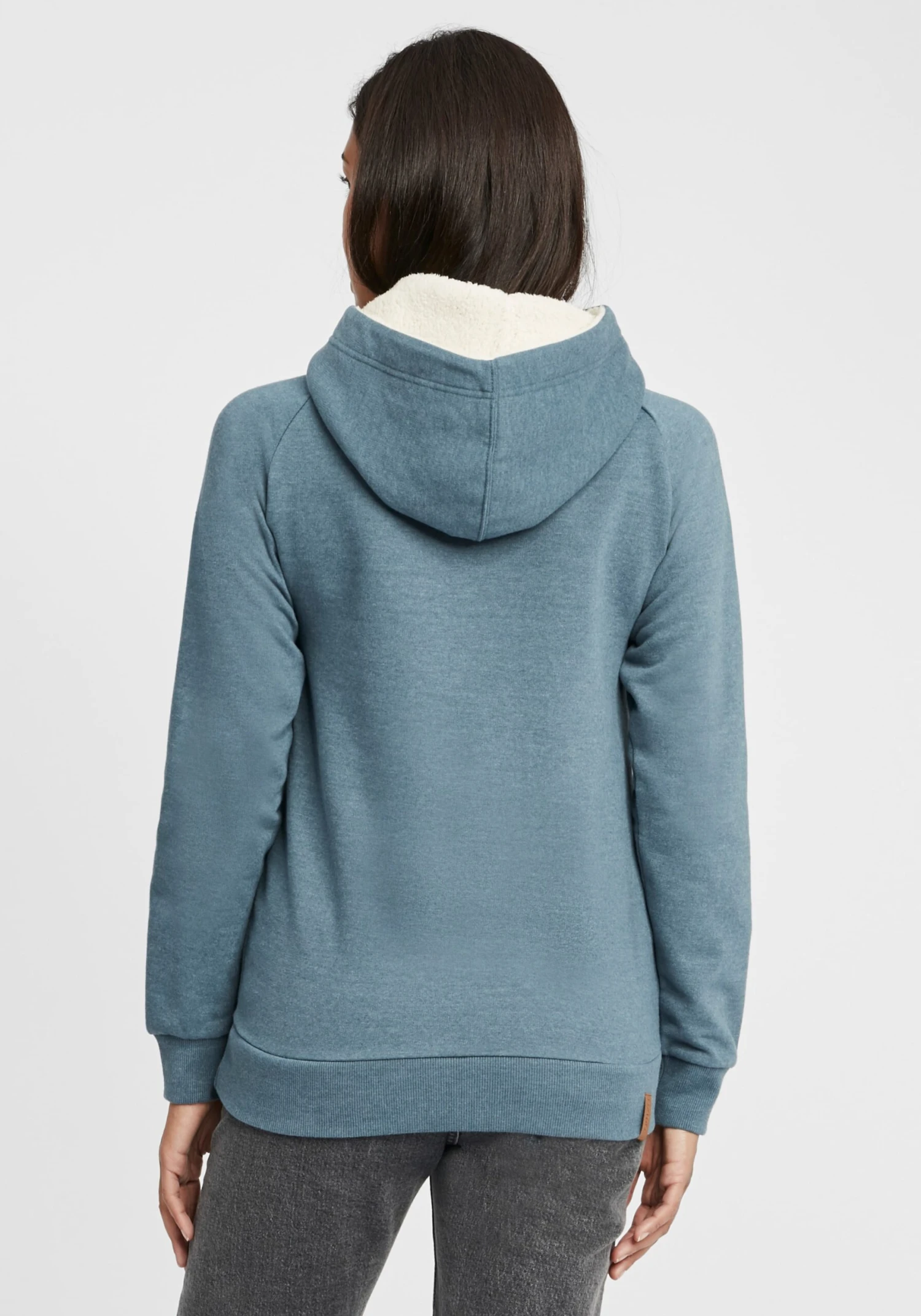 OXMO Hoodies Sweatshirt Julia Pile Dames Blauw / Lichtblauw - Afbeelding 4