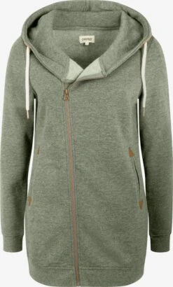 OXMO Sweatvesten Sweatvest Vicky Zip Hood Long Dames Groen