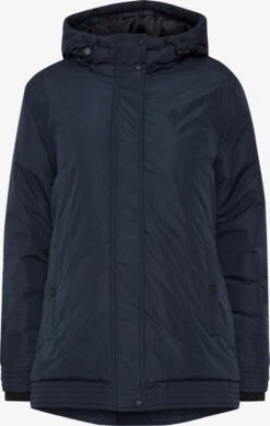 OXMO Winterjassen Winterjas Jytte Dames Blauw Gemêleerd