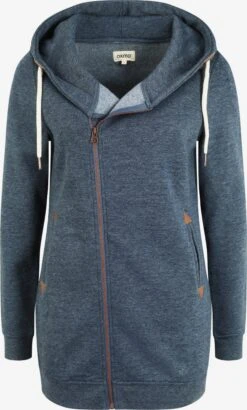 OXMO Sweatvesten Sweatvest Vicky Zip Hood Long Dames Blauw
