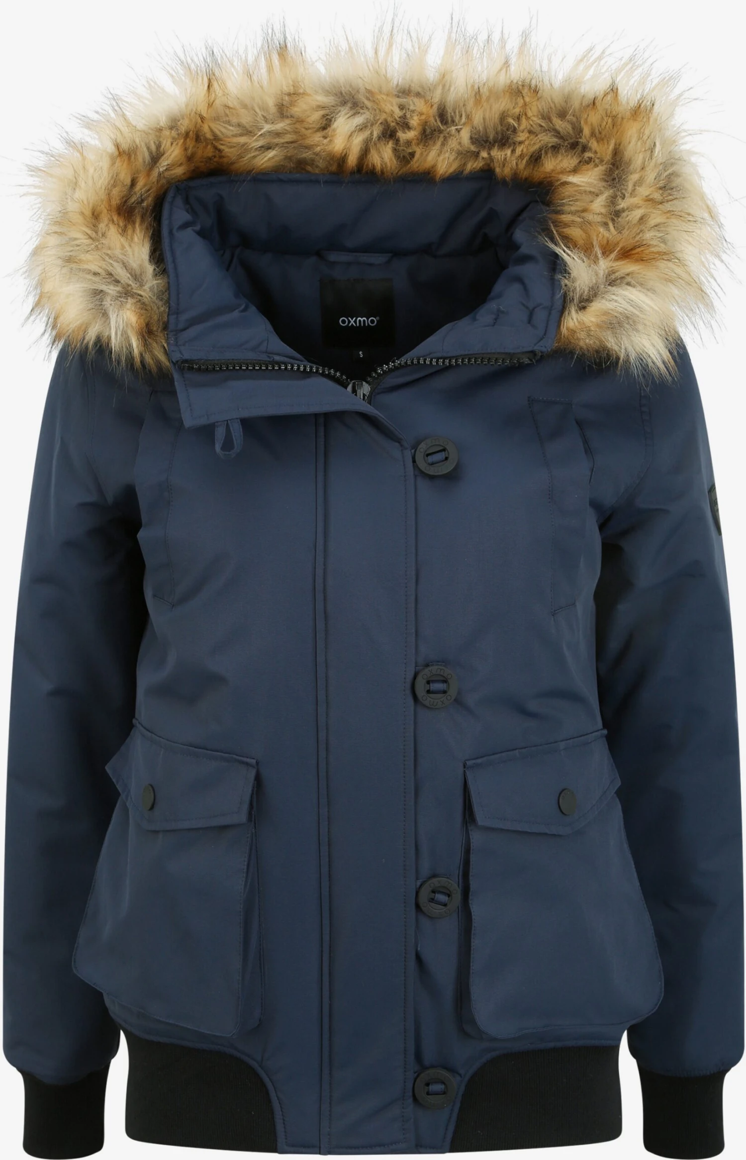 OXMO Winterjassen Winterjas Acila Dames Blauw