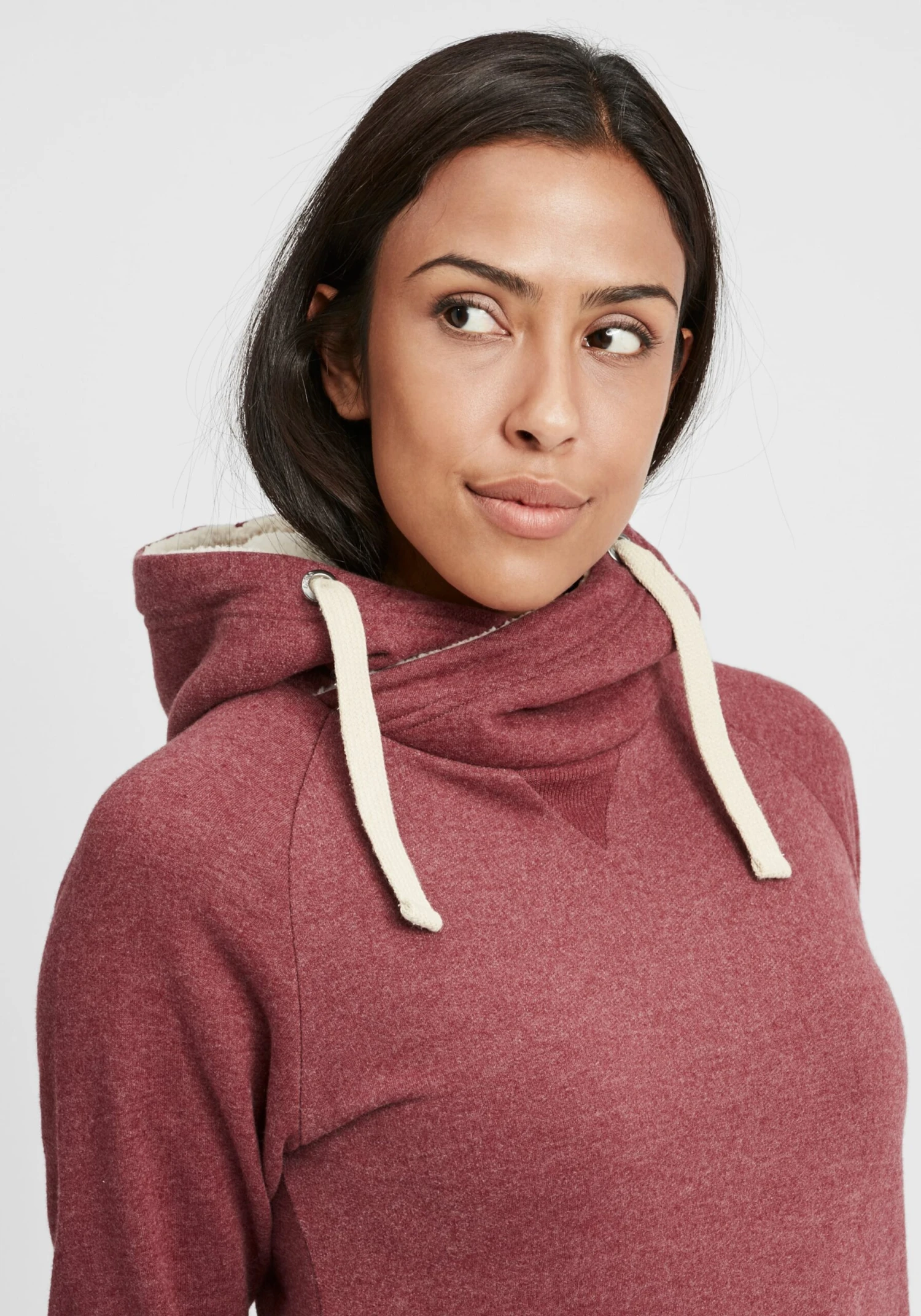 OXMO Hoodies Sweatshirt Julia Pile Dames Rood / Bordeaux - Afbeelding 5