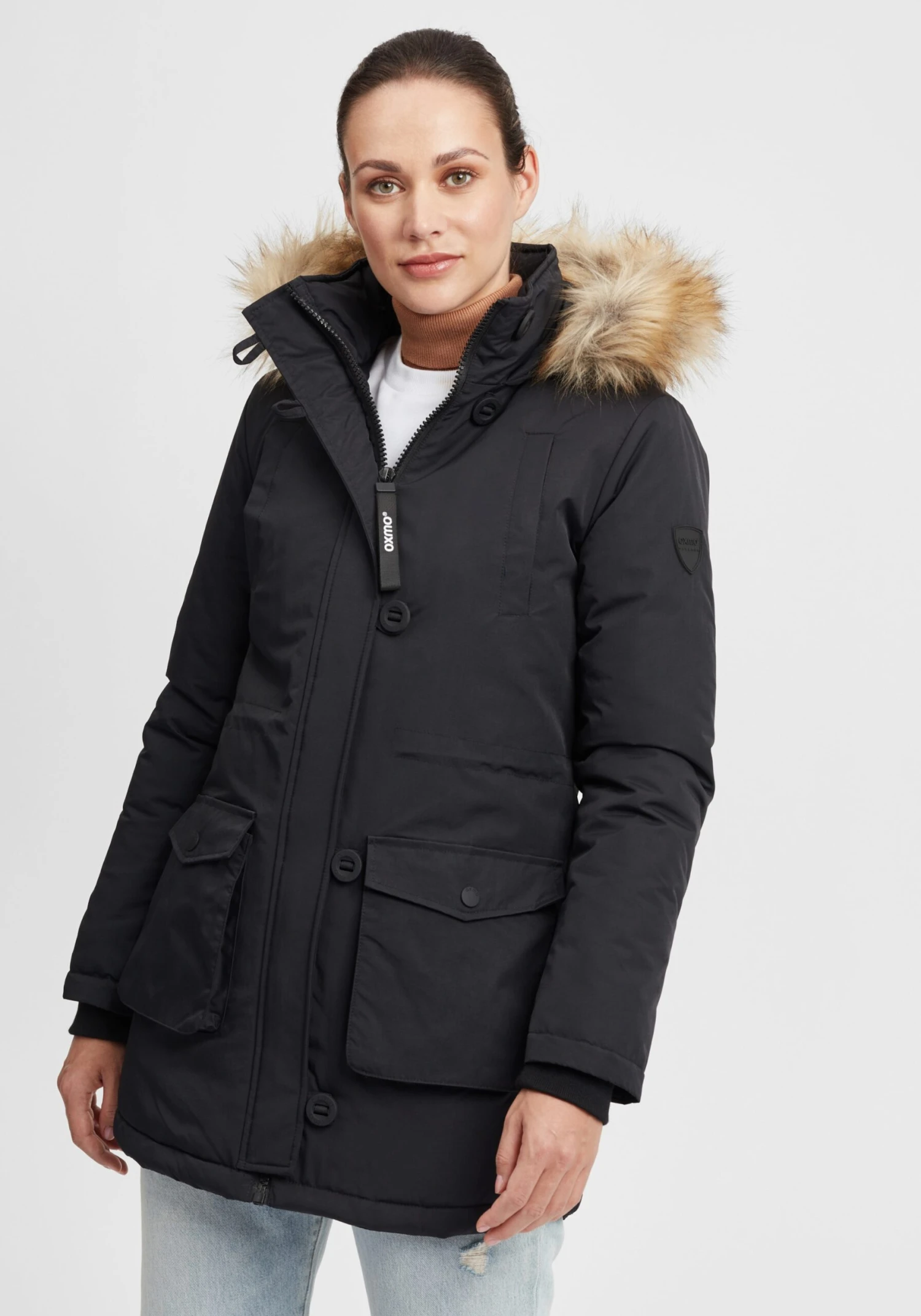 OXMO Parkas Winterparka Acta Dames Zwart - Afbeelding 2