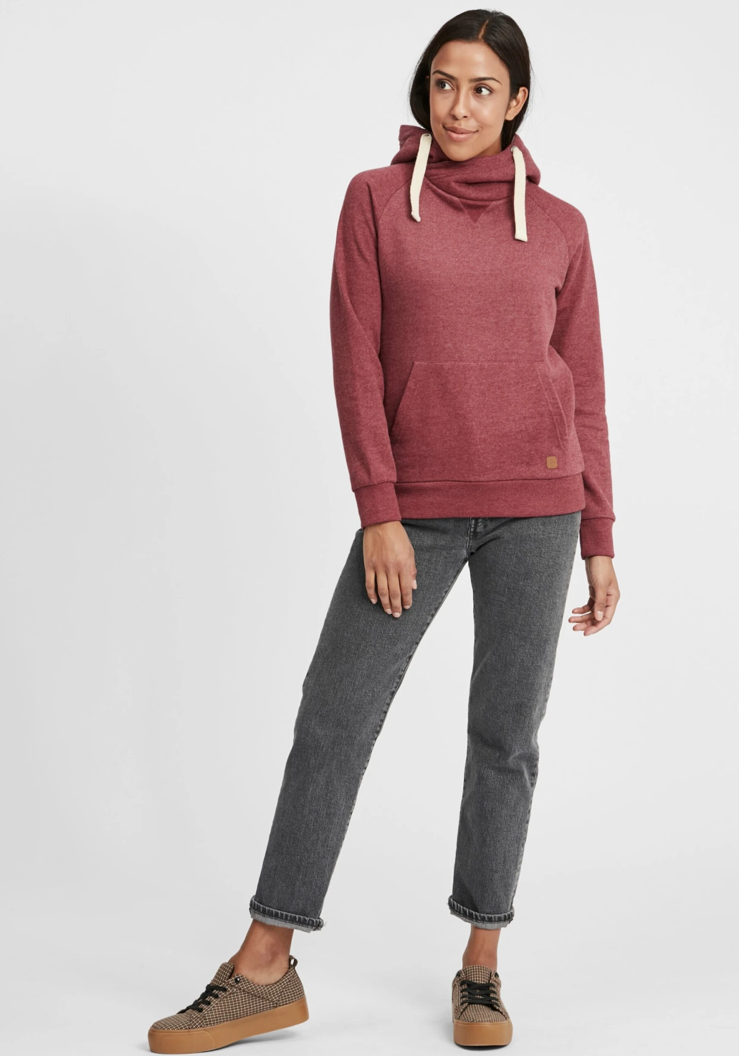 OXMO Hoodies Sweatshirt Julia Pile Dames Rood / Bordeaux - Afbeelding 3
