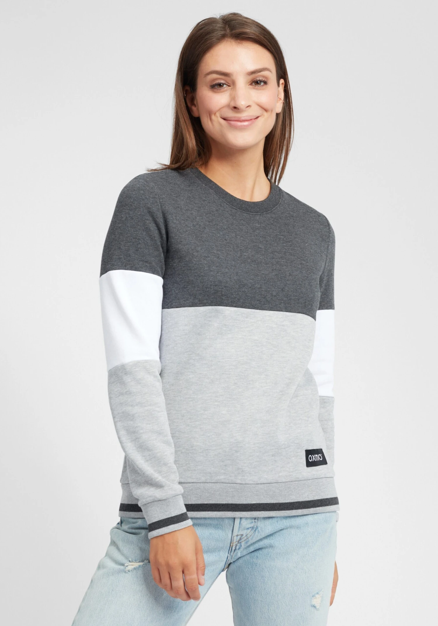 OXMO Sweatshirts Sweatshirt Omaya Dames Grijs - Afbeelding 2