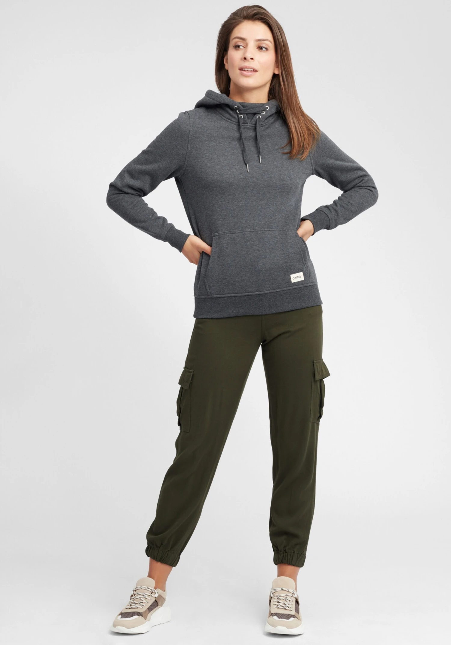 OXMO Hoodies Sweatshirt Owena Dames Grijs - Afbeelding 3